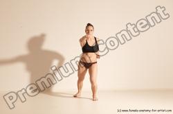 Underwear Martial art Woman White Moving poses Average long colored Dynamic poses Academic